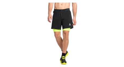 Short 2-en-1 odlo axalp trail 6in noir jaune