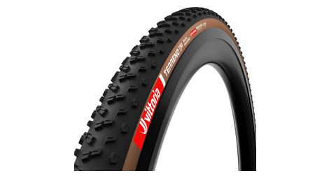Neumático Vittoria Terreno T90 Mud Gravel Endurance 700 mm para grava, tubeless ready, plegable, con cinturón antipinchazos, formulación Endurance, grafito, flanco marrón.