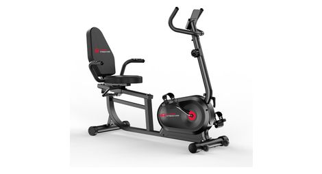Vélo d’appartement allongé fitness cardio magnétique confort intérieur Noir