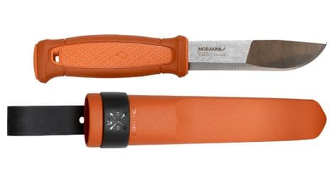 Couteau de survie mora kansbol orange brûlé avec gaine en polymère-orange