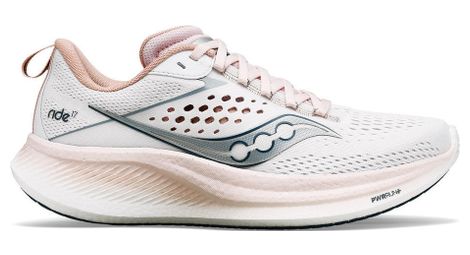Zapatillas de correr para mujer saucony ride 17 blanco rosa