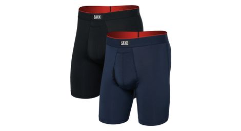 Set van 2 lange saxx multi-sport performance boxers blauw/zwart