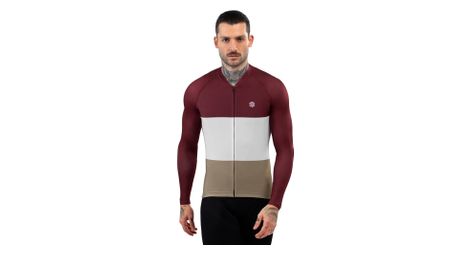 Maillot vélo manches longues homme cyclisme m2 triplet bordeaux