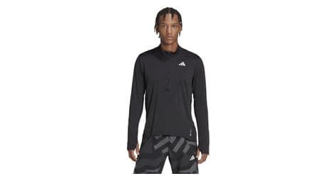 1/2-zip-oberteil adidas running own the run schwarz