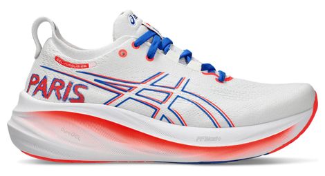 Chaussures de running femme asics gel nimbus 26 blanc rouge