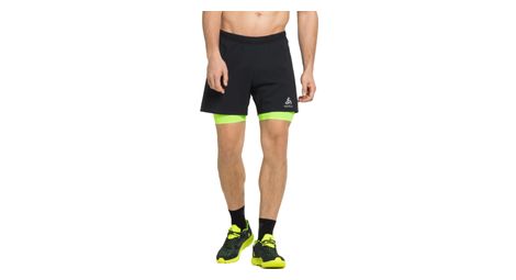 Short 2 en 1 odlo zeroweight 5in noir jaune