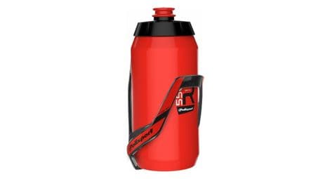 Kit porte bidon pro + bidon r550 polisport rouge - 550ml