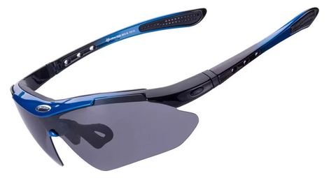 Lunettes de vélo polarisées rockbros 10007 - noir et bleu