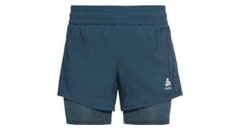 Short 2 en 1 odlo run easy 5in bleu femme