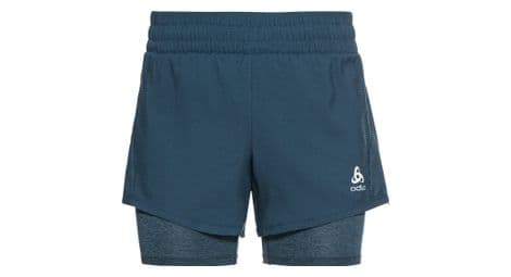 Short 2-en-1 odlo run easy 5in bleu femme