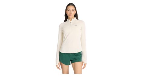 Haut thermique 1/2 zip new balance athletics heat grid rose femme