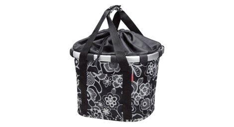 Bolsa de manillar klickfix bikebasket flower negro