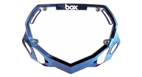 Plaque guidon box phase 1 small chrome bleu