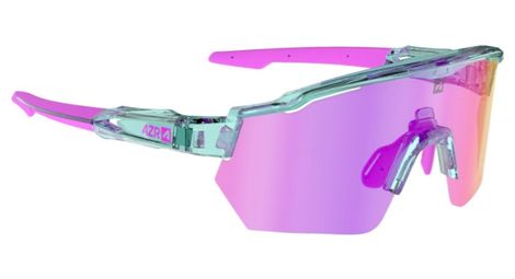 Gafas azr race rx cristal turquesa verni/rosa / lente hidrófoba rosa + transparente