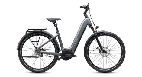 VTC Électrique Cube Touring Hybrid Deluxe SLX 800 Easy Entry Shimano Nexus 5V Courroie 800 Wh Bosch 90 Nm 700 mm Gris 2027