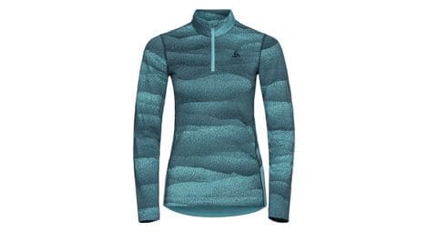 Odlo whistler eco 1/2 zip maillot de manga larga azul mujer