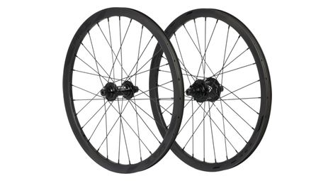 Paire de Roues Carbone Expert Pride Wave Noir Mat Matrix 10/10mm Noir