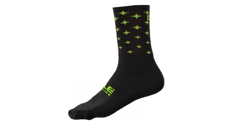 Chaussettes ale stars noir jaune fluo