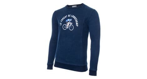 Sweatshirt lebram x sports d'époque forçat de longchamp bleu foncé