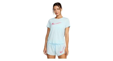 Maillot de manga corta azul nike one para mujer