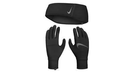 Nike essential running headband + gloves negro mujer