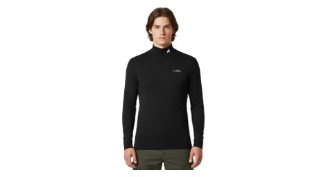 Tee-shirt col roulé fjork merino finn roll 210 homme laine noir mérinos thermique 210 g/m² chaud et respirant