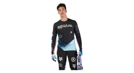 Maillot de manga larga fox flexair hello future negro/blanco