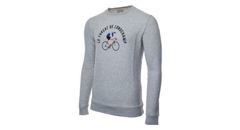 Sweatshirt lebram x sports d'époque forçat de longchamp gris chiné