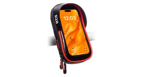 Support Téléphone pour Velo - Etanche - Rotation à 360 Degrés Noir/Rouge