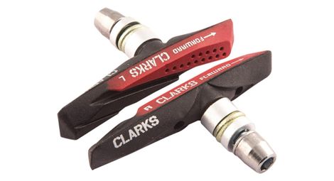Porte patin vtt clarks a vis v brake asymetrique bi gomme 70mm noir rouge pr