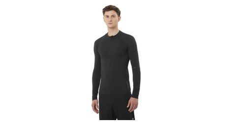 Camiseta de manga larga sin costuras salomon s/lab ultra negro unisex