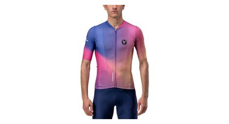 lebram race aero short sleeve jersey pink blue