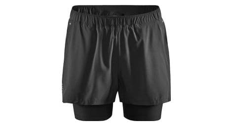 Craft shorts 2-en-1 essence black hombre