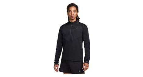 Camiseta de running de media cremallera nike element run division negra, para hombre