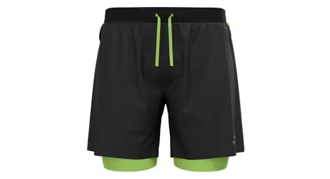 2-in-1 odlo x-alp trail running shorts schwarz/grün m