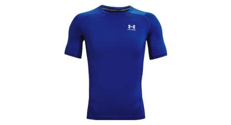 Maillot manches courtes de compression under armour heatgear armour bleu homme