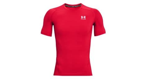 Maillot manches courtes de compression under armour heatgear armour rouge homme