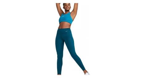 Collant long femme nike dri fit go bleu