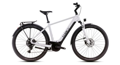 Cube touring hybrid one 500 bicicletta ibrida elettrica shimano cues 9s 500 wh 700 mm cotone bianco grigio 2025