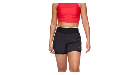 Pantalón corto hoka skyglide negro 2 en 1 para mujer