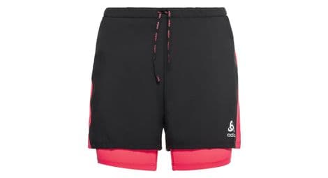 Short 2 en 1 femme odlo essential noir rose