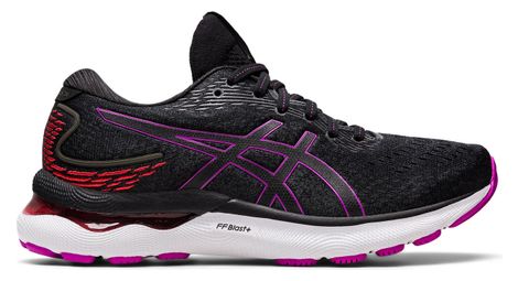 Asics gel nimbus 24 running shoes black purple women's