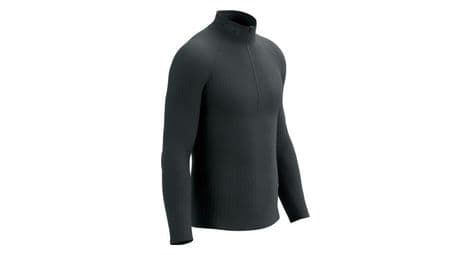 Compressport 3d thermo half zip ls top sweatshirt black l/xl
