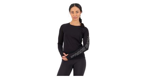 Maillot de corps manches longues femme mons royale bella tech mérinos noir