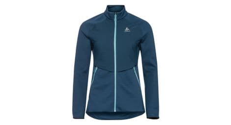 Odlo sesvenna hybrid s-thermic thermofleece mit reißverschluss blau damen