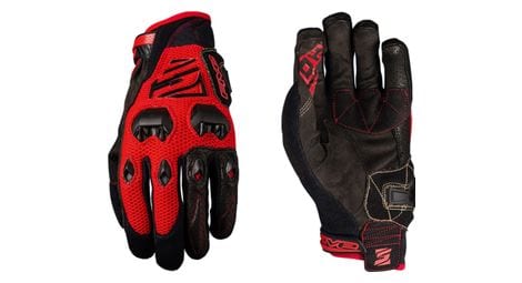 Cinco guantes largos dh rojo negro