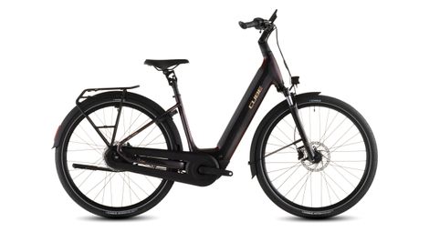 Vélo de Ville Électrique Cube Supreme Hybrid Comfort Pro 600 Easy Entry Enviolo Trekking 600 Wh 26'' Violet Orange Solareclipse 2026