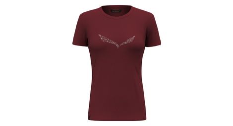 T shirt manches courtes femme salewa solidlogo bordeaux