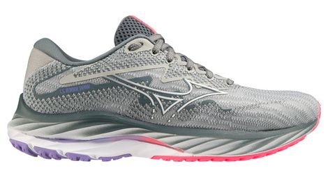 Mizuno wave rider 27 zapatillas de running para mujer gris rosa