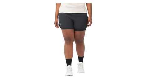 2-in-1 shorts für frauen salomon cross run schwarz